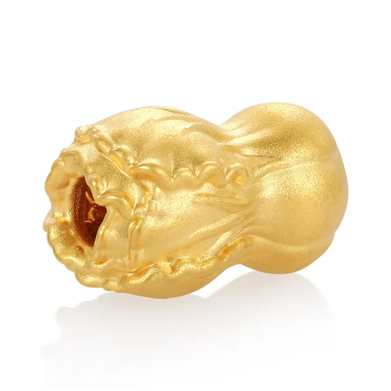 Plain color Solid gold 24K hard gold cabbage shape bracelet beaded high-end gold jewelry accessories