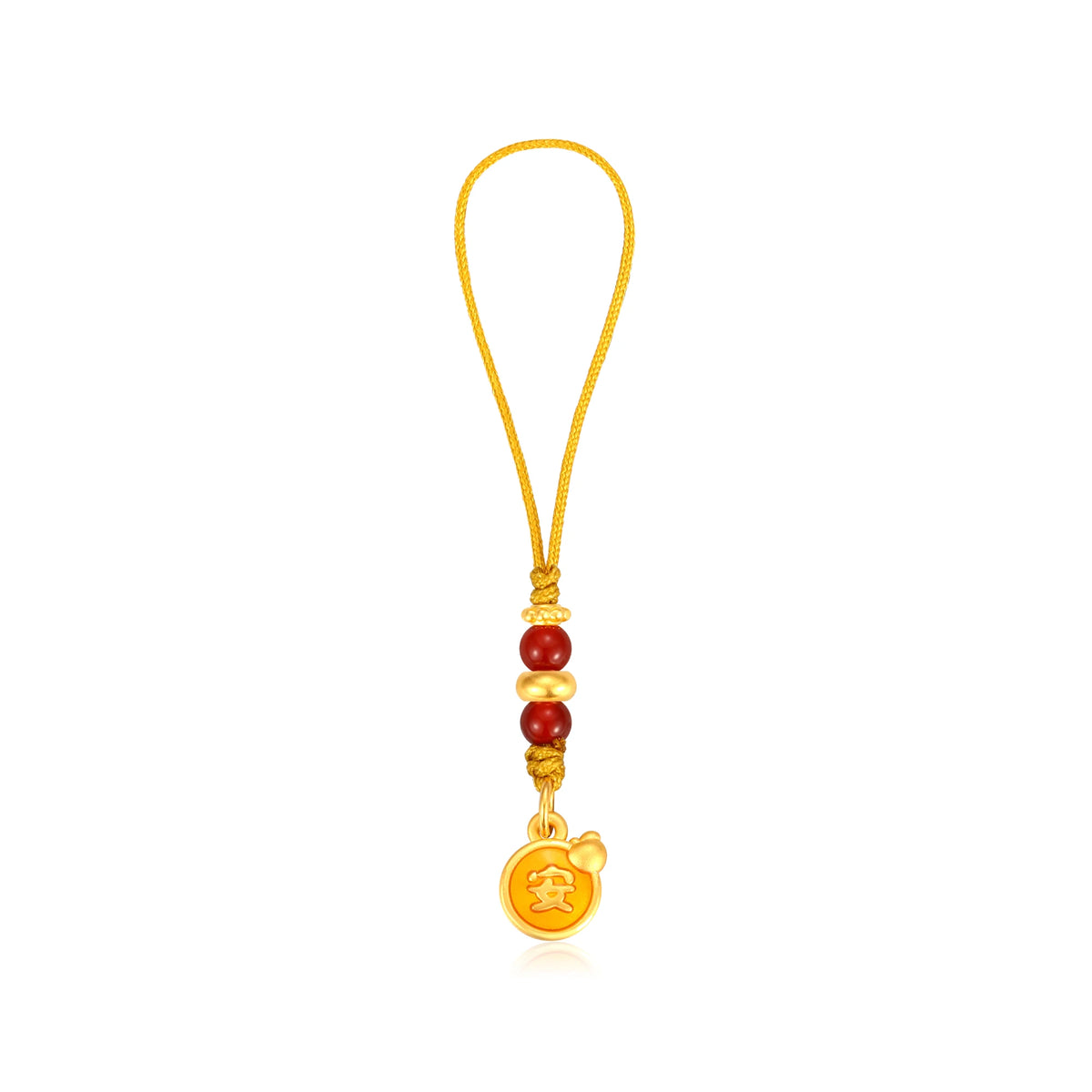 24K Solid Gold Peace Tag Pendant Charm 0.55g