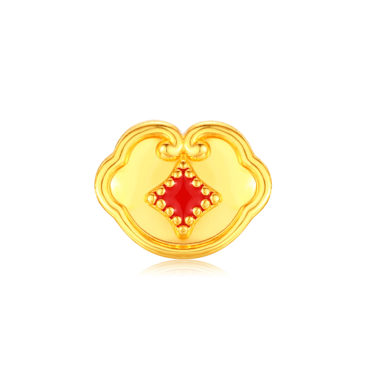 Ruyi Wealth Gathering Bracelet Charm Gold - 0.2g