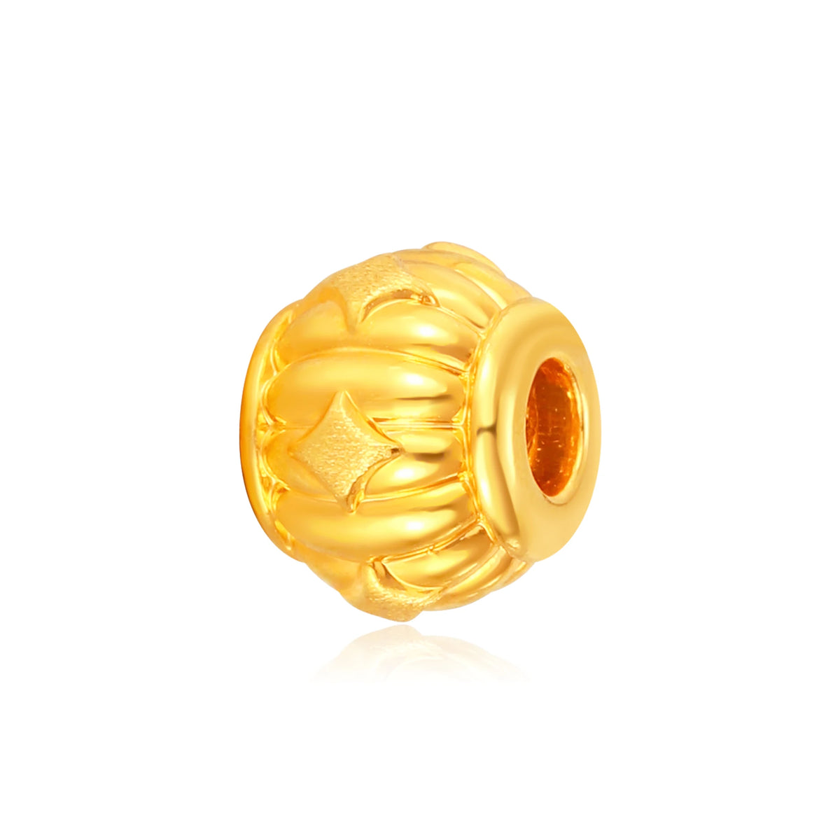 Rule Pair Square Round Spacer Bead Gold Charm - 0.15g
