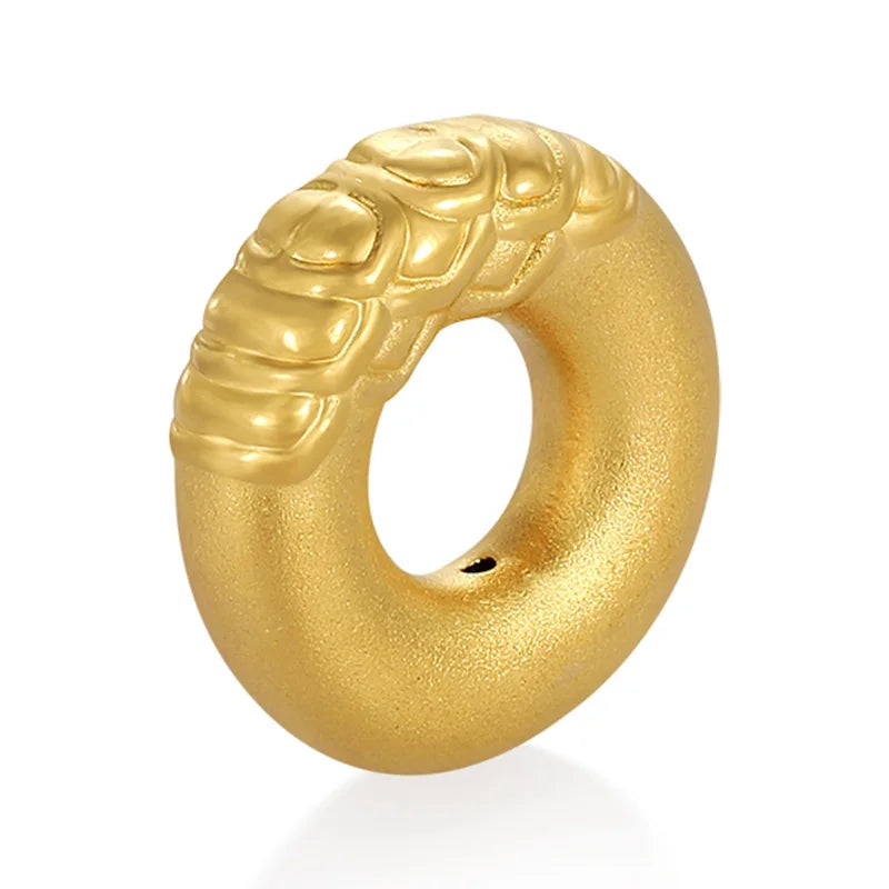 24K Gold Simple Lotus Pattern Peace Buckle DIY Accessory Minimalist Jewelry 0.25g