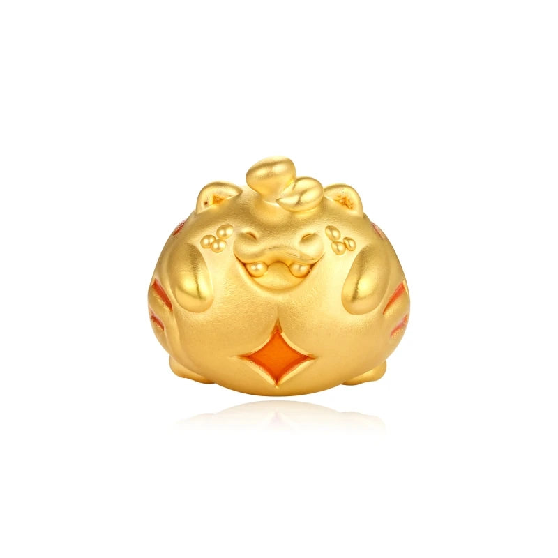 Lucky cat shape wholesale beaded 24k pure gold enamel craft cute style bracelet accessories beaded