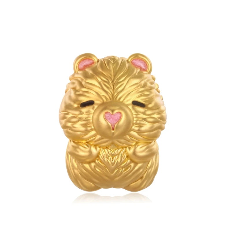 Hair texture guinea pig high-end pure gold beaded luxury bracelet accessories support OEM/ODM beaded enamel craft beaded