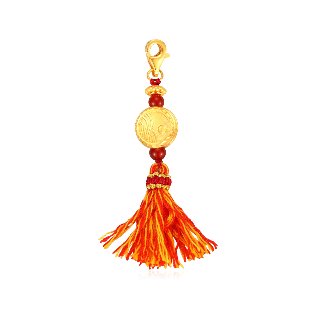 24K Solid Gold Fa Wealth Character Pendant Charm 0.85g