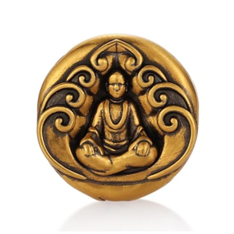 Hard gold electric black Buddha shape bracelet beaded luxury 24K pure gold jewelry accessories