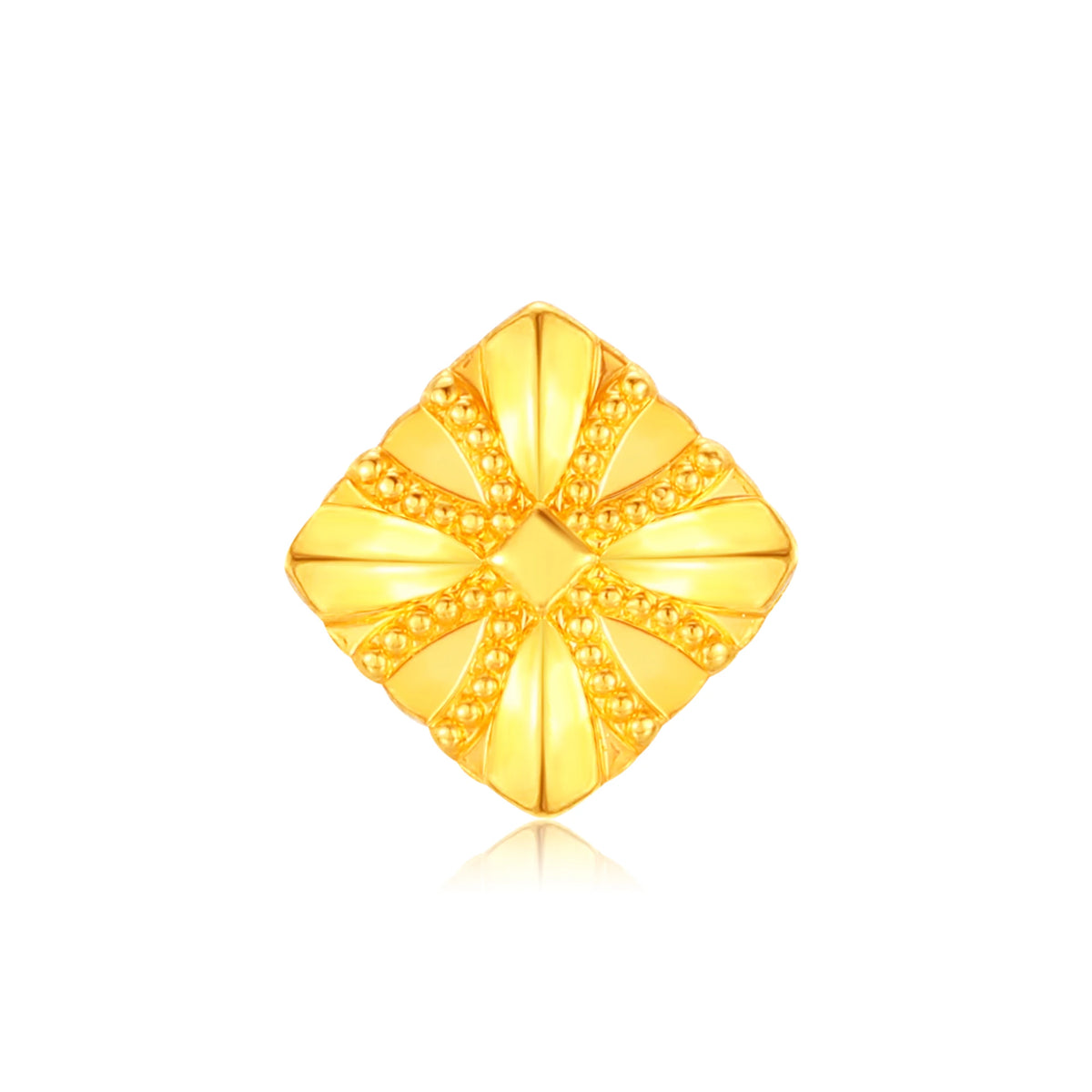 Mirror Flower Moon Bracelet Charm Gold - 0.2g