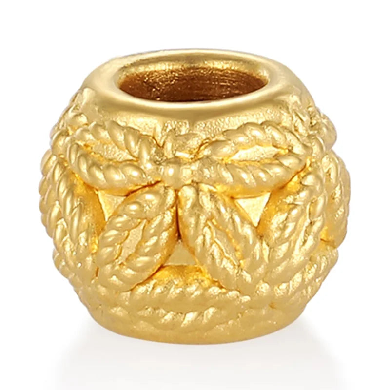 Luxury gold jewelry 24K micro-hard gold filigree pattern bracelet beaded high-end jewelry accessories