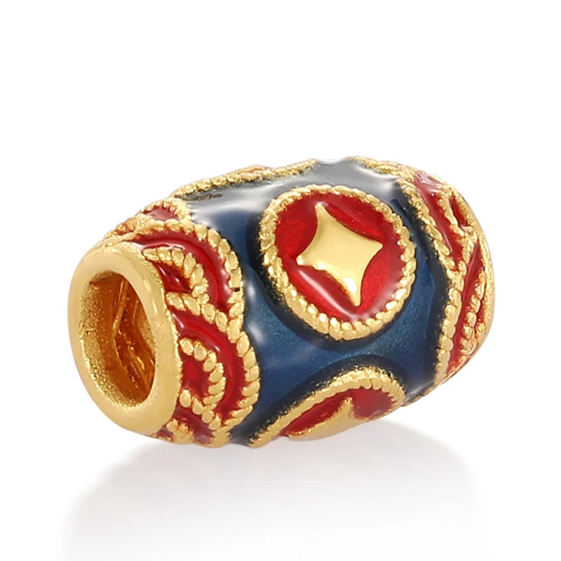 Unique 0.35g Micro Hard gold Fortune Round beaded for Bracelet 24k solid gold jewelry accessories High-end jewelry beaded