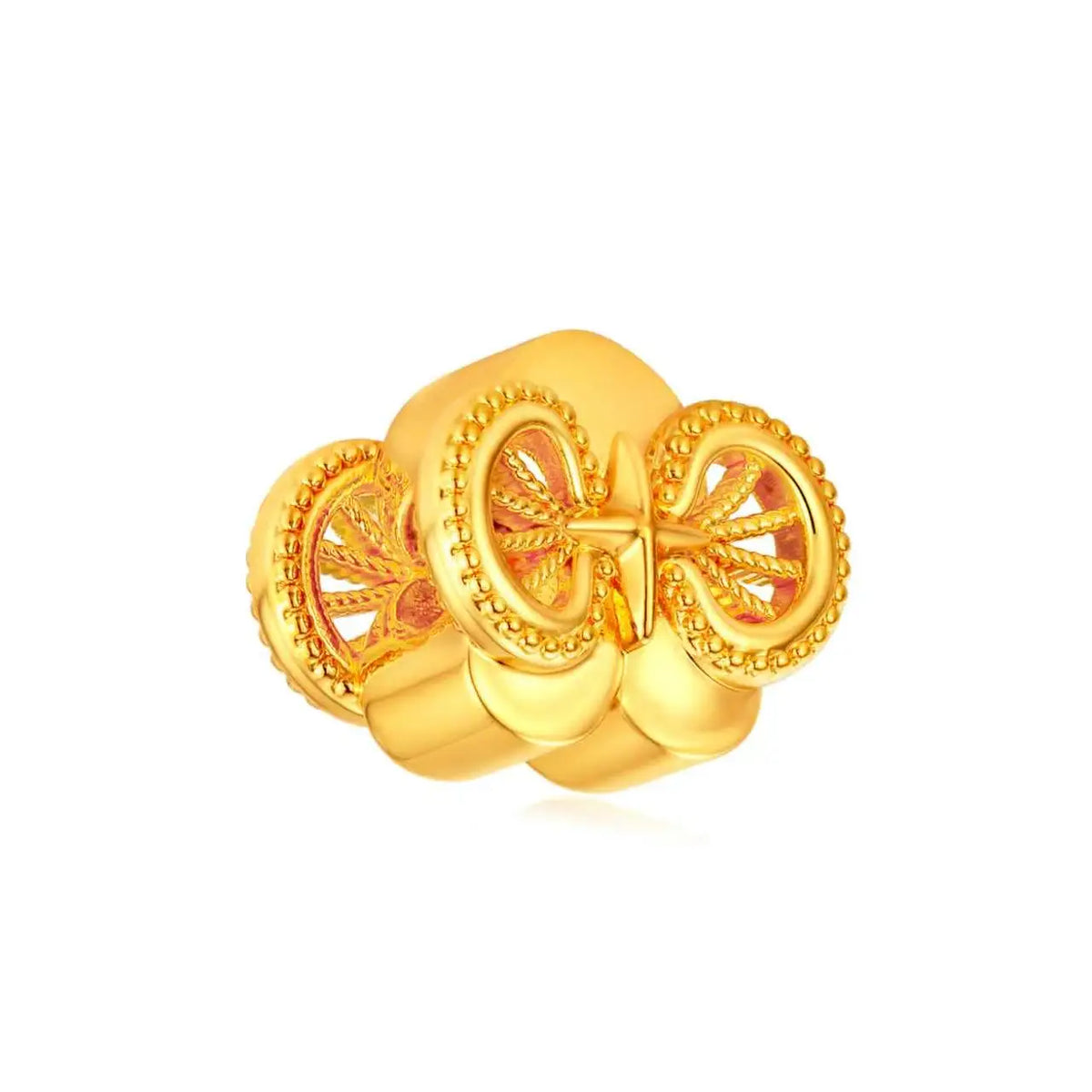 Filigree Butterfly Orchid Bracelet Charm Gold - 1g