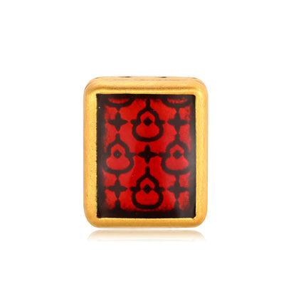 24K Black Gold Red Mahjong Pendant 0.55 grams