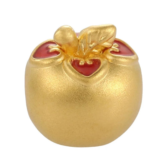 Enamel craftsmanship gorgeous gold jewelry 24k micro-hard gold apple-shaped bracelet beaded high-end jewelry accessories