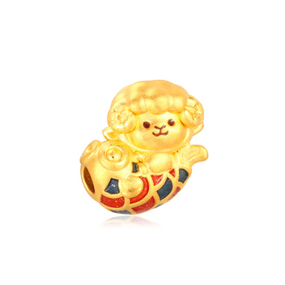 Good Luck Descend Goat Gold Charm - 0.35g