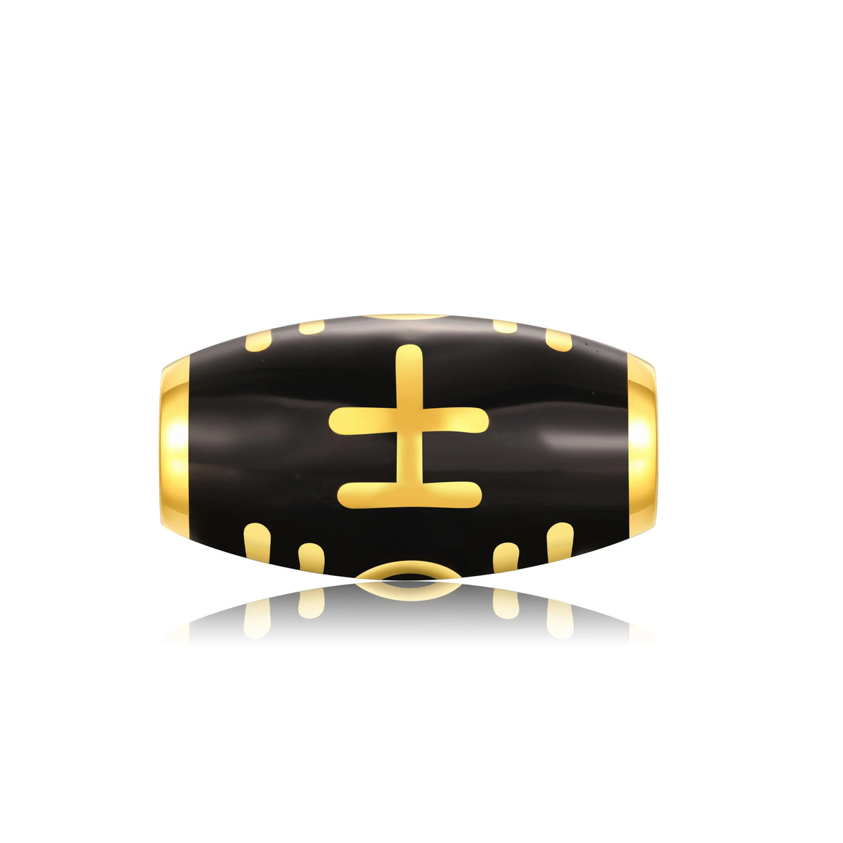 24K Solid Gold All Auspicious Flattened Gilded Charm 1.8g