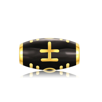 24K Solid Gold All Auspicious Flattened Gilded Charm 1.8g