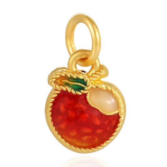 Trendy Style 24K Micro-hard Gold Solid Gold Lychee Shape Bracelet Beaded Charms High-end Jewelry Accessories