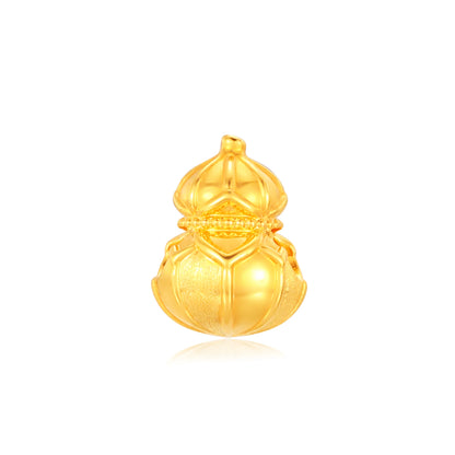 Fortune Twin Lotus Bracelet Charm Gold - 0.2g