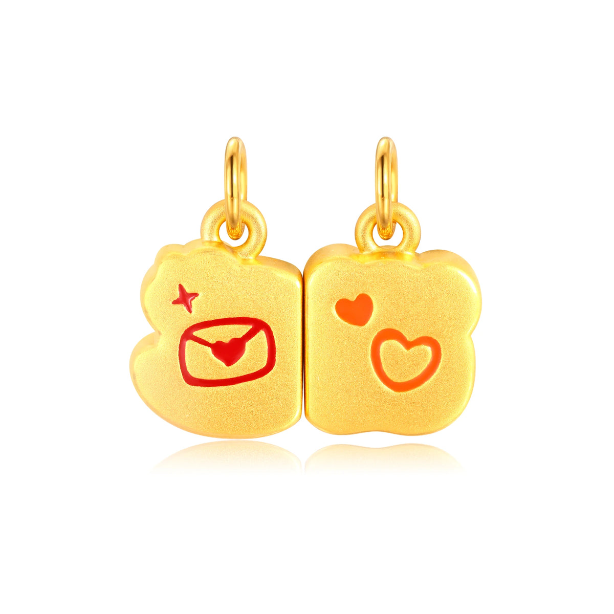 Magnetic Snake & Monkey Liuhe Pair Gold Charm - 1.3g