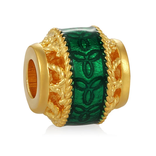 Unique 0.45g Micro Hard 24K Solid Gold Ancient Enamel Craftsmanship 2.5mm Aperture Cute Fortune Beads Bracelet Jewelry