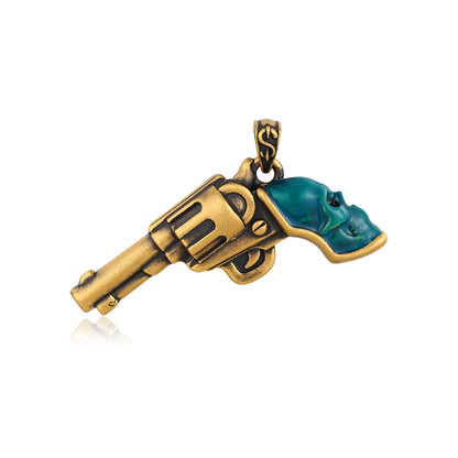 24K Black Gold Pistol Lacquer Gilded Charm 1.8g