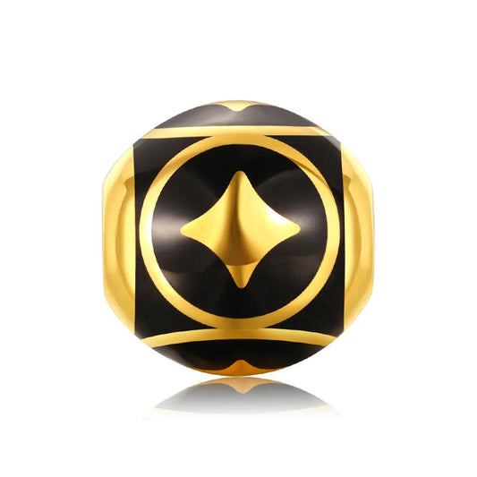 Small size fashion design 24k pure gold hard gold copper coin Tianzhu bracelet beaded high-end gold jewelry accessories