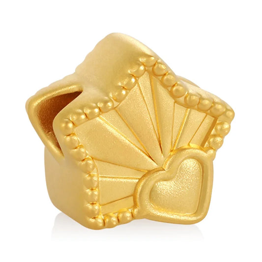 Luxury 24k micro-hard gold fashion design star-shaped beaded pure gold bracelet beaded high-end jewelry accessories