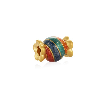 Rainbow Candy Shape Beaded Bracelet 24K Solid Gold Glitter Enamel Craftsmanship Luxury Gold Jewelry Accessory 3.0mm Aperture