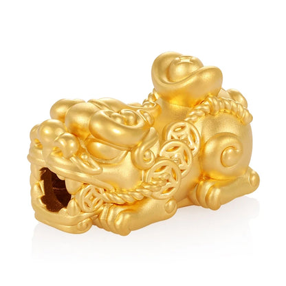 Luxury design hard gold means gathering wealth pixiu shape bracelet beaded high-end gold jewelry