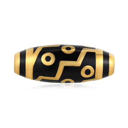 Large-size luxury design nine-eyed sky beads 24k pure gold hard gold olive-shaped bracelet beaded high-end gold jewelry