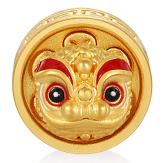 24K Solid Gold Luxury Lion Bracelet 1.1g Hard Beads Customizable Packaging with OEM/ODM for gift