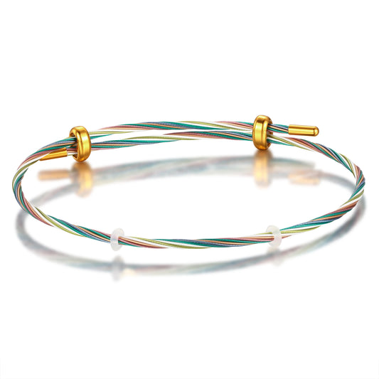 Iridescent Star Thin Steel Wire Bracelet 22-24cm