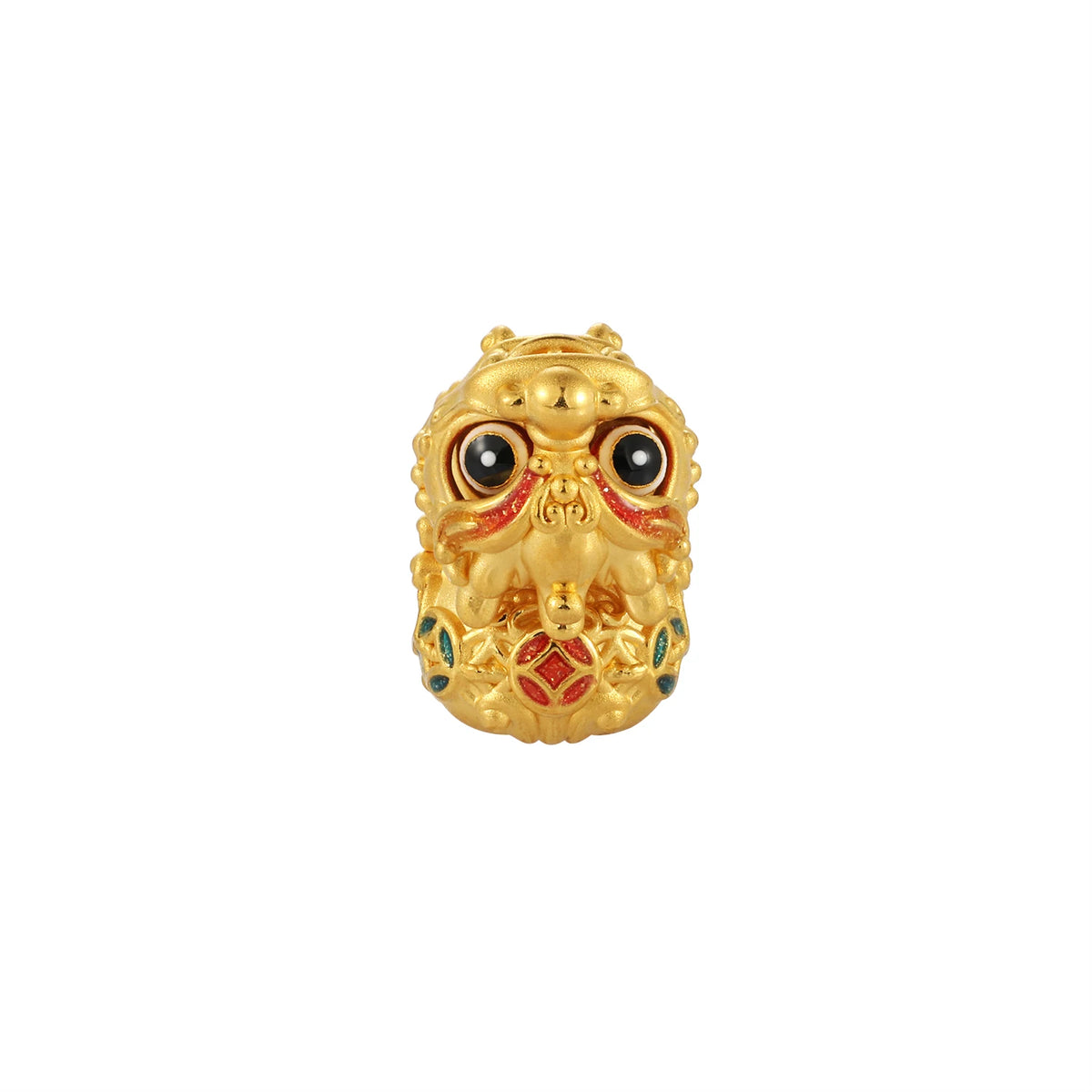 24K Solid Gold Small Articulated Luck Pixiu Charm 1.9g
