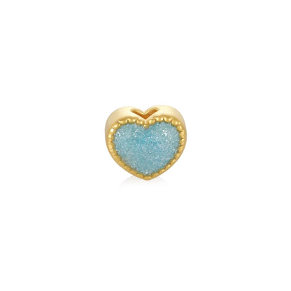 24K Solid Gold Bracelet with Micro-Hard Gold Heart Shape High-End New Design Beaded Glitter Enamel Jewelry Findings & Components
