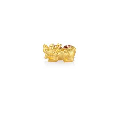 24K Solid Gold Wealth Character Pixiu Charm 0.32g