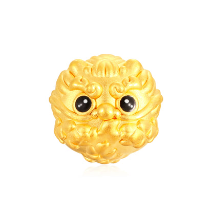 Flowing Wealth Green Dragon Gold Charm - 0.55g