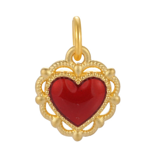 Gold rope love pendant modern luxury style 24K solid gold pendant use for daily replacement of necklace