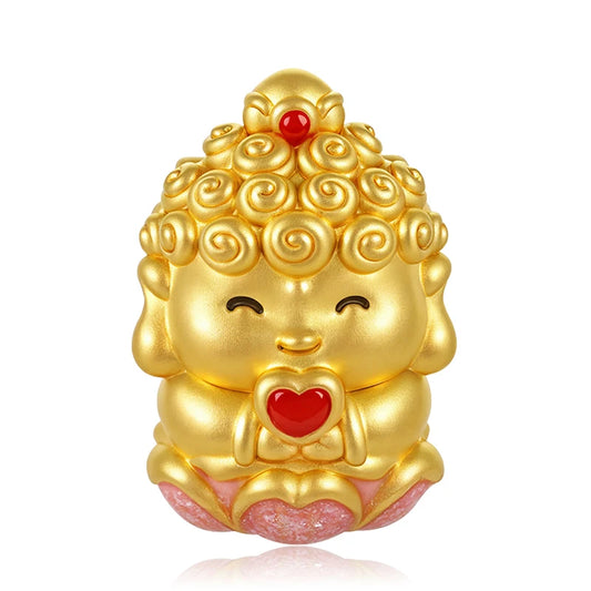 Customizable luxury micro-hard gold high-end gold jewelry 24k pure gold Buddha-shaped bracelet beaded
