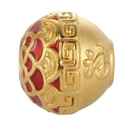 0.35g Luxury Micro Hard 24k Solid Gold Cute Round Beaded Bracelet 2.2mm Aperture Sandblasted Enamel High-End Jewelry Accessories
