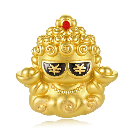 Customizable luxury micro-hard gold high-end gold jewelry 24k pure gold sunglasses Buddha-shaped bracelet beaded