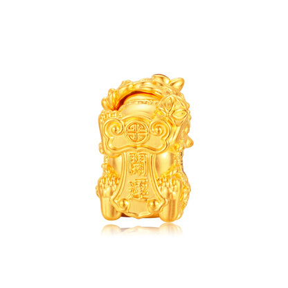 24K Solid Gold Medium Articulated Right-Turn Lion Dance Figurine 23.9g