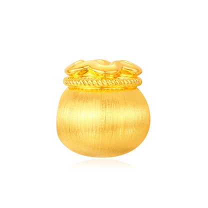 Brushed Fortune Bag Bracelet Charm Gold - 0.55g
