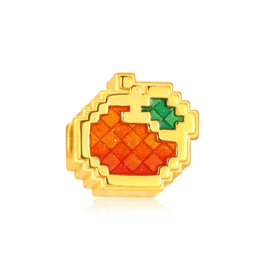 Pixel Orange Gold Charm - 0.7g