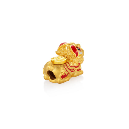 24K Solid Gold Rotating Happy Lion Charm 2.2g