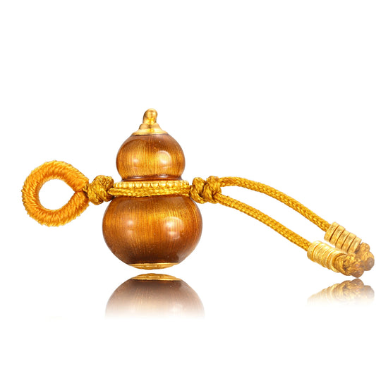 24K Solid Gold Chestnut Gourd Charm 0.7g