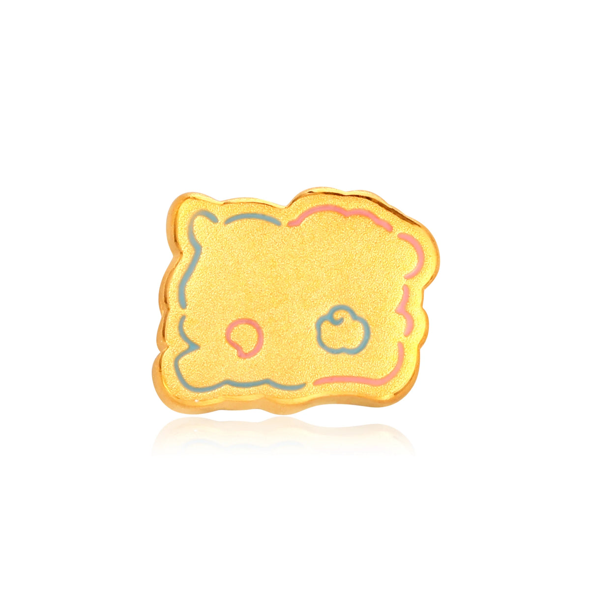 Line Art Liuhe Pair Horse Goat Gold Charm - 0.35g