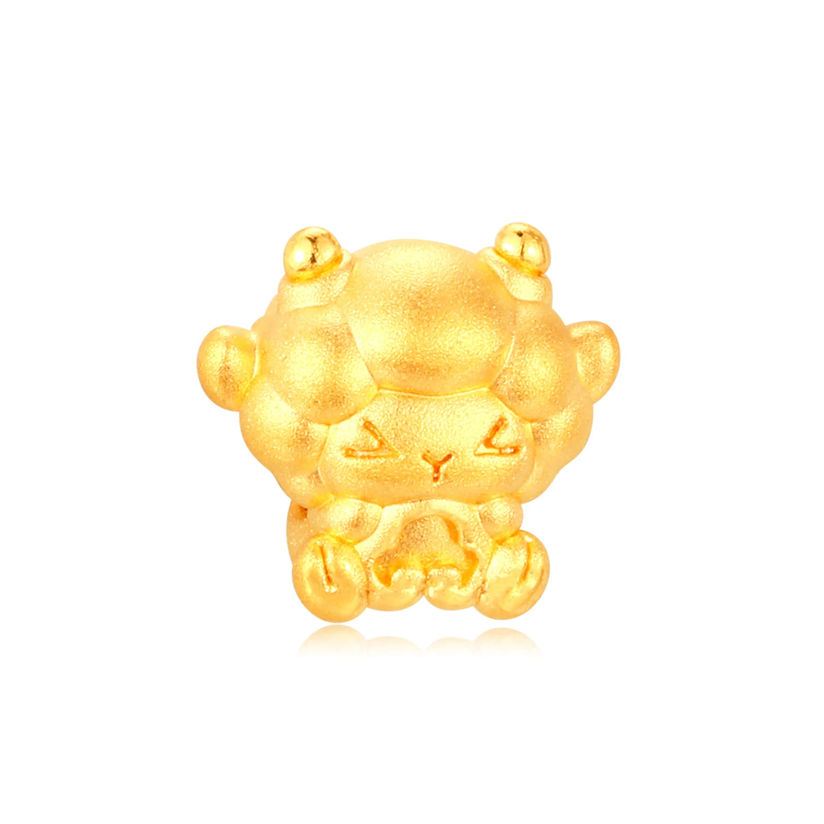 Mini Plain Version Five Fortunes Goat - Ruyi Goat Gold Charm - 0.15g