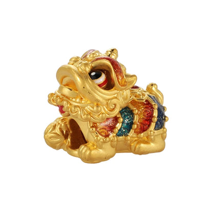 Support customization Large style Lion Beaded 1.9g 24K solid gold jewelry accessories for bracelets