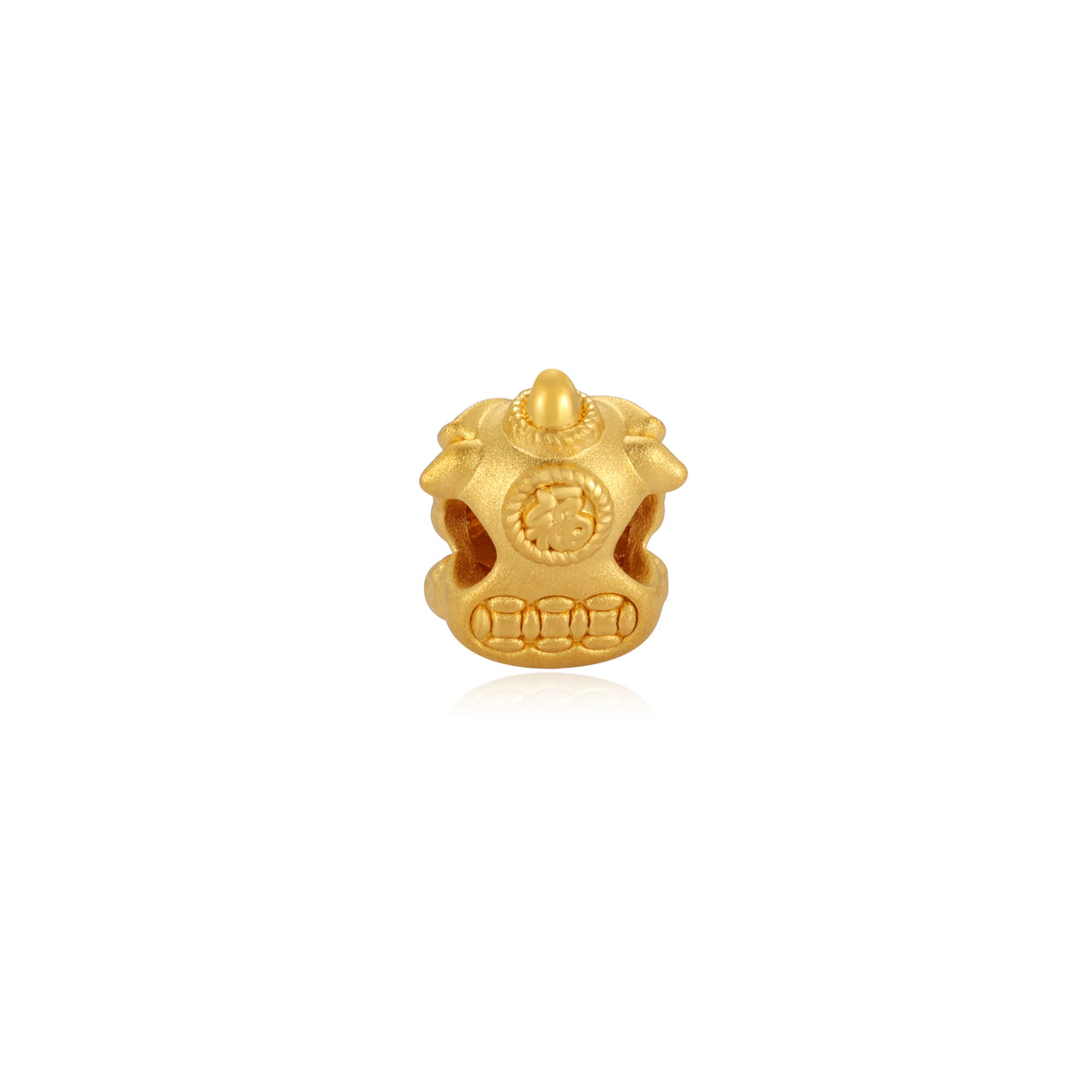 24K Solid Gold Ingot Happy Lion Charm 0.8g