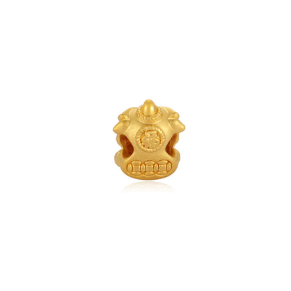 24K Solid Gold Ingot Happy Lion Charm 0.8g