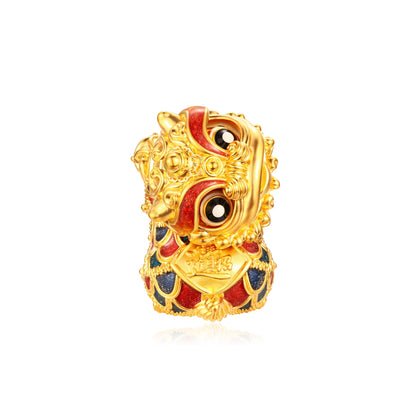 24K Solid Gold Medium Articulated Right-Turn Lion Dance Figurine 23.9g