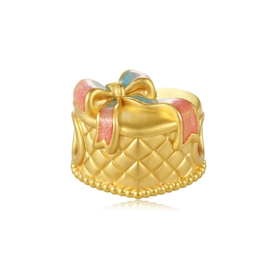 Brand New Luxury 24K Pure Gold Bracelet with Love Bow Shape Unique Design Beaded Enamel Craft Jewelry Findings & Components